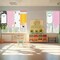6 Pcs Classroom Curtains Back to School Decoration Composition Book Notebook Pencil Curtains 24" x 36" First Day of School Party Decor Colorful for Daycare Bedroom Playroom Room Window